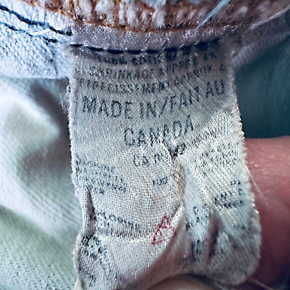 1970s Orange Tab R No Coin Pocket Levi's Jeans with Care Label Made in Canada - Picture 10 of 13